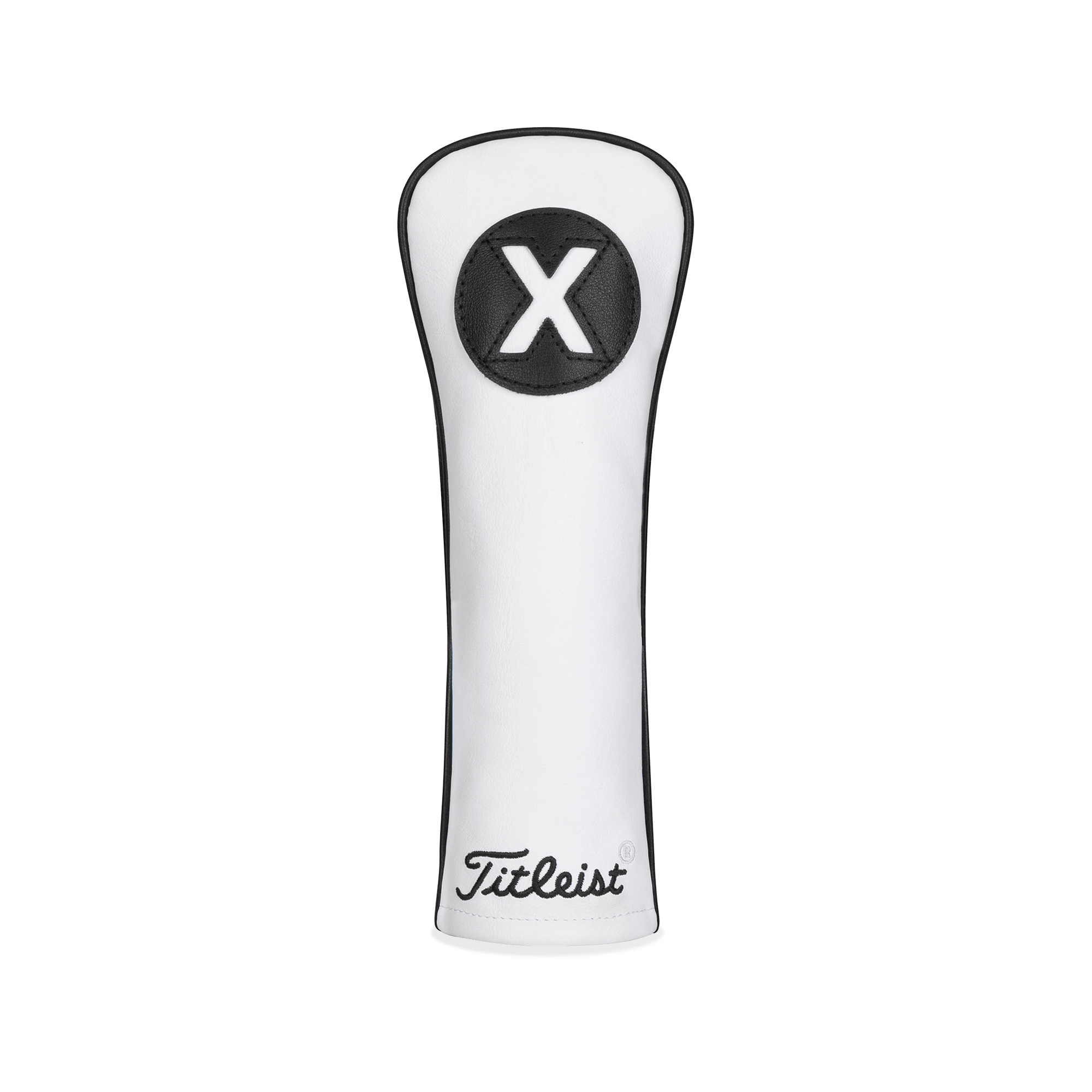 White and Black Leather Headcover